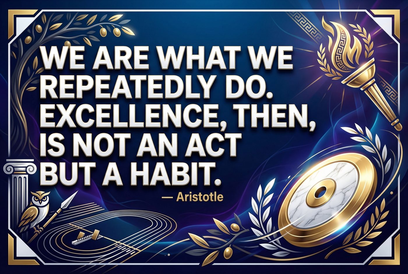 Discipline — We Are What We Repeatedly Do — Aristotle — Minimal Greece Athletics inspirational print